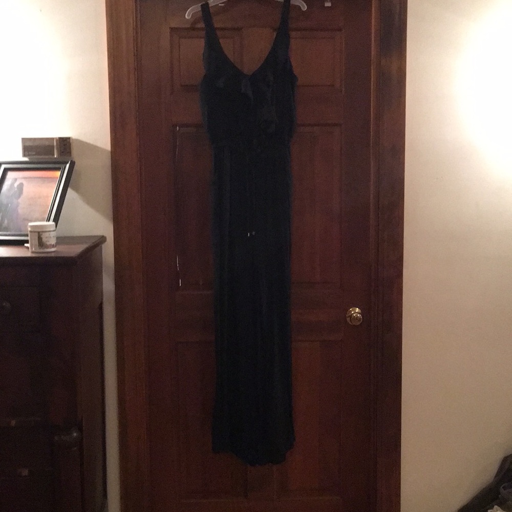 Long black romper, low cut